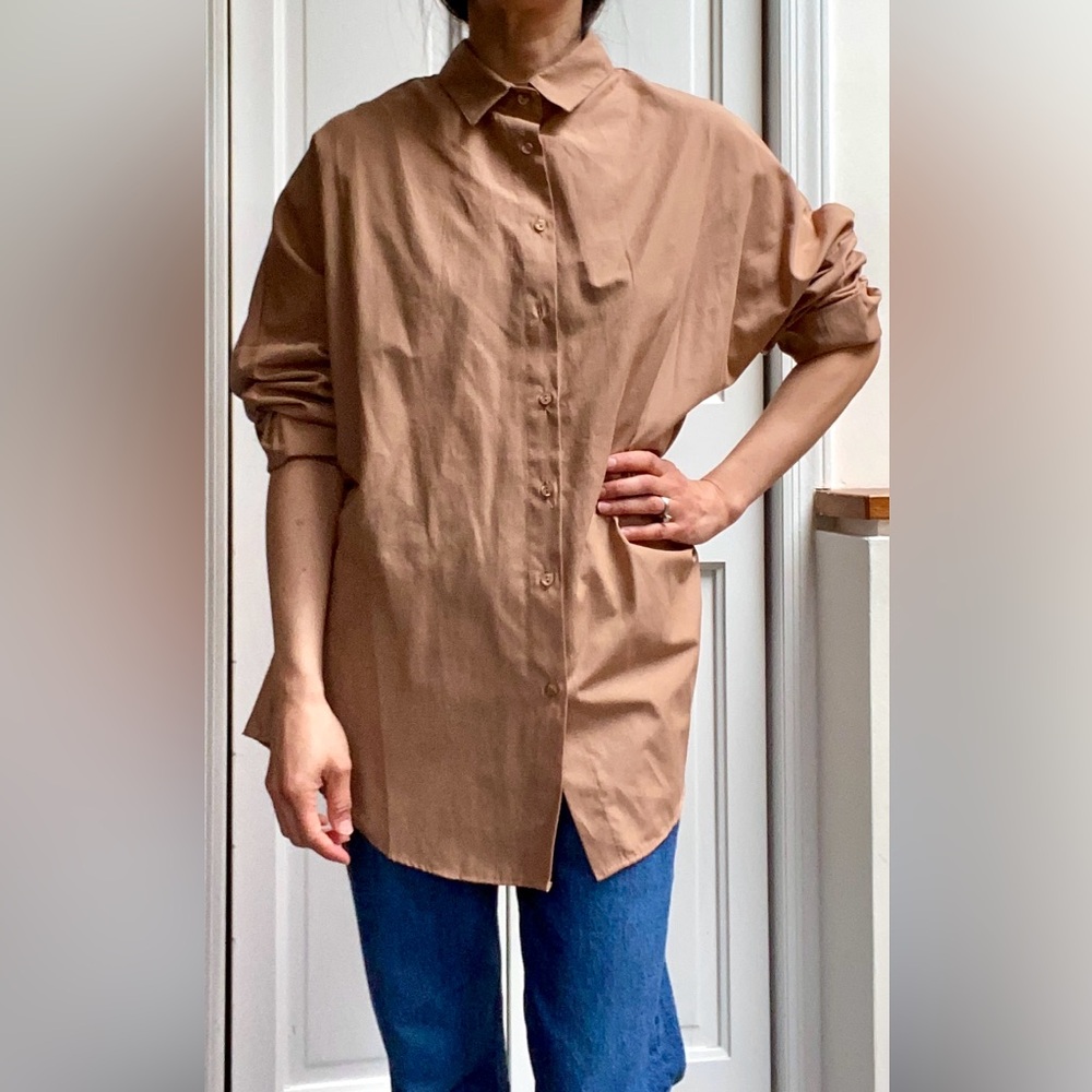 Women’s Mocha Brown Buttondown Shirt size L